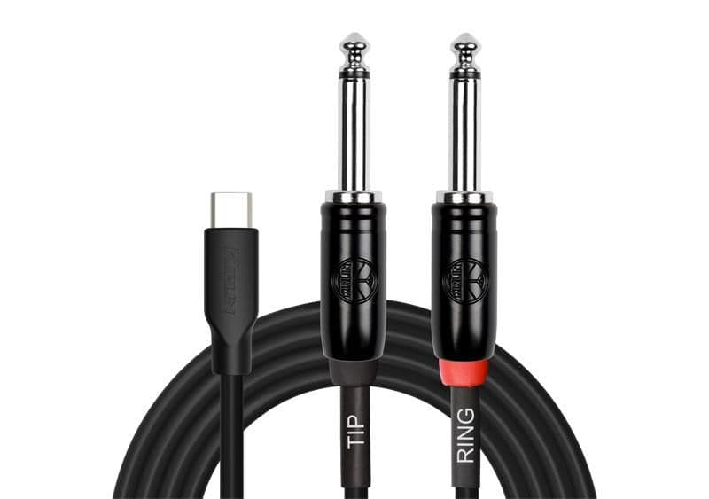 Cable USB-C a 2 Plug 45748 Mono 2M UY-C-392B-2