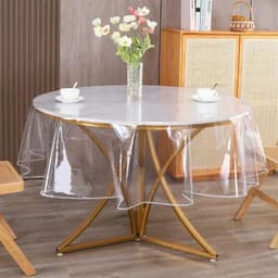 Mantel De Hule Plastico Mesa Redondo Transparente 180cm