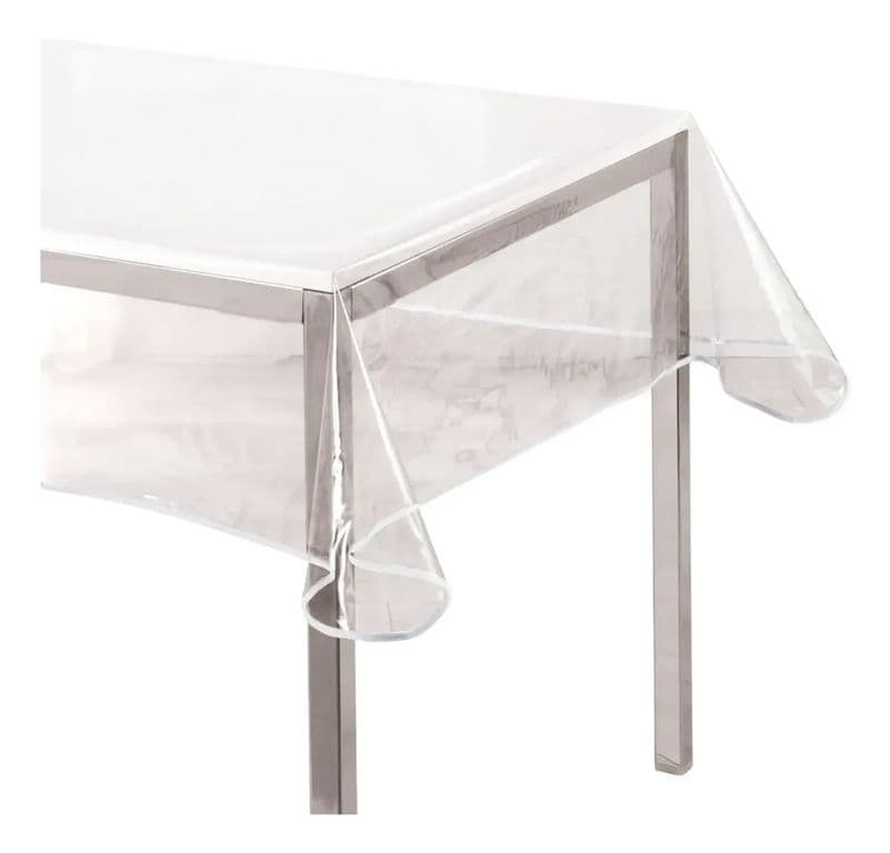 Mantel De Hule Plastico Mesa Rectangular Transparente 160cm