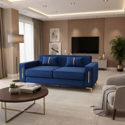 SOFA PARIS DOS CUERPOS AZUL FELPA ...