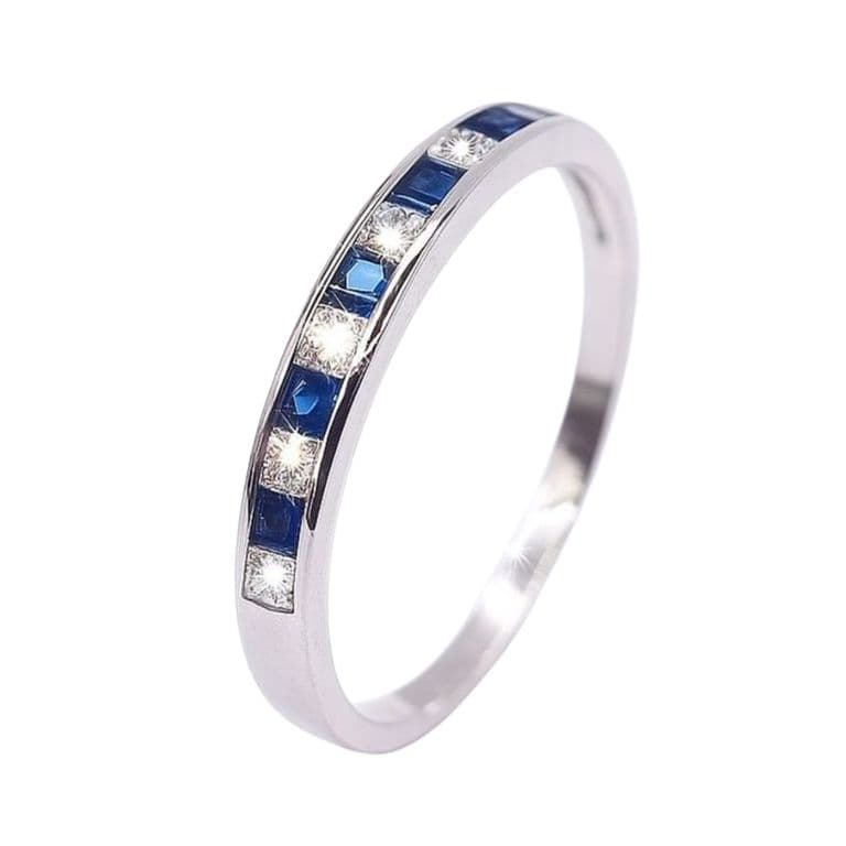 Anillo Riel 11 Circones Azul Plata 925 Azul 9
