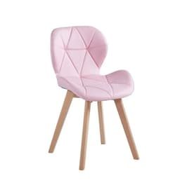 Silla de comedor radar wood asiento ecocuero Rosado claro