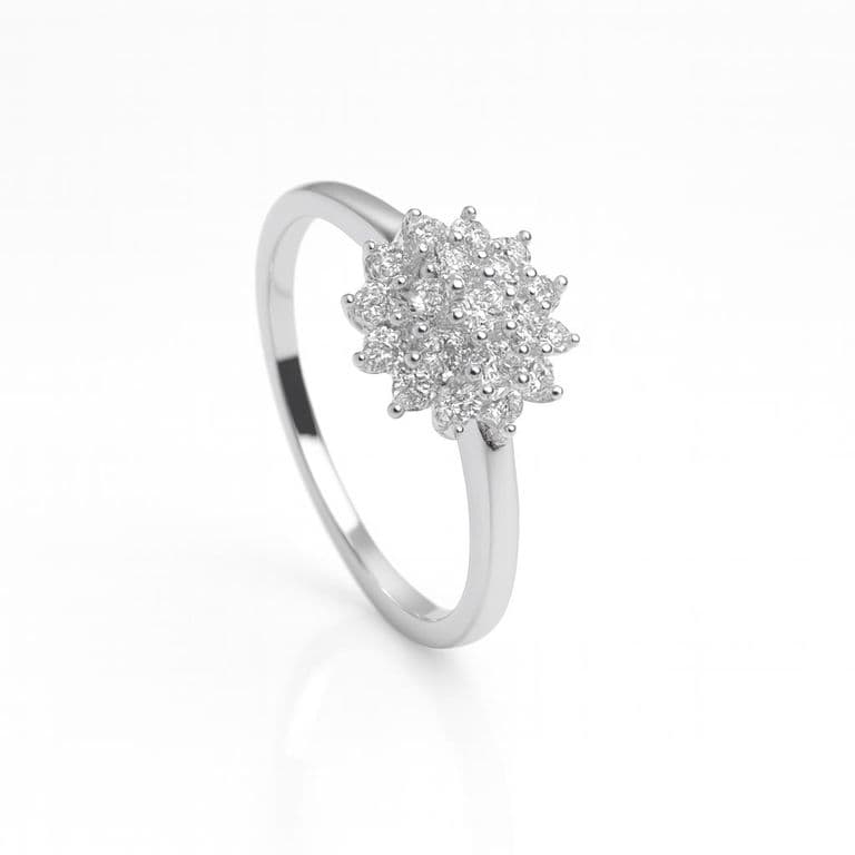 Anillo Roseta Plata 925 Plateado 15