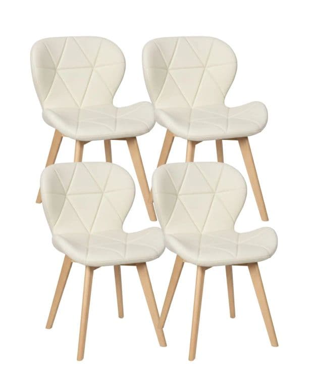 Pack de 4 Silla Aviador Mariposa Radar Wood Beige