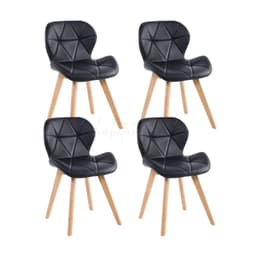 Pack de 4 Silla Aviador Mariposa Radar Wood Negro