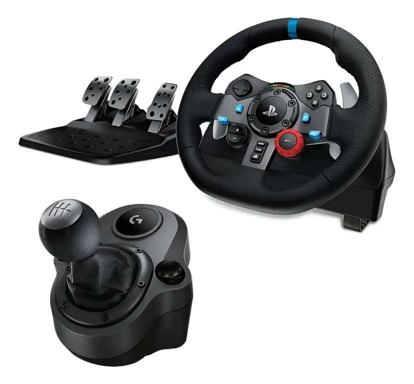 Kit Volante Negro Con Pedales Y Palanca Com01