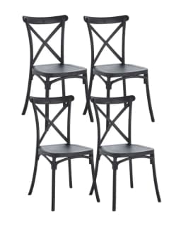 PACK DE 4 SILLA SENA POLIPROPILENO- NEGRO Negro