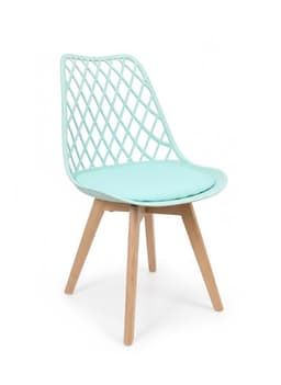 Silla de comedor acolchada Tulip Mesh Verde menta