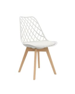 Silla de comedor acolchada Tulip Mesh Blanco