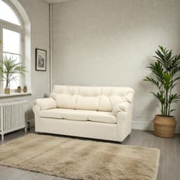 Sofa Mateo 3 Cuerpos - Cuero Sintetico Pu Beige
