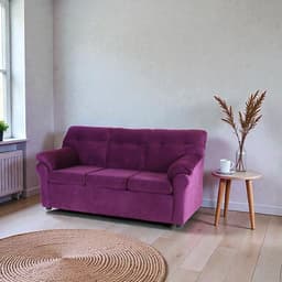 Sofa Mateo 3 Cuerpos - Tela Felpa. Lila