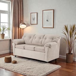 Sofa Mateo 3 Cuerpos - Tela Felpa. Beige
