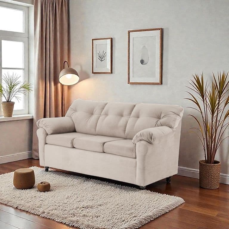 Sofa Mateo 3 Cuerpos - Tela Felpa. Beige