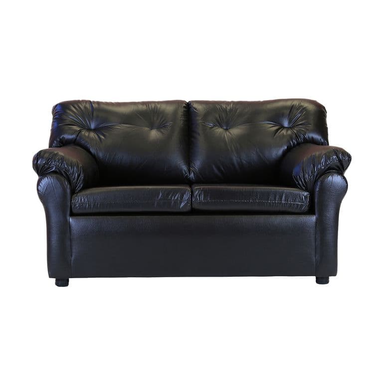 Sofa Mateo 2 Cuerpos - Cuero Sintetico Pu / Negro