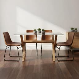 Comedor Mesa Xinia 130X80 + 4 Sillas Toscana Madera clara