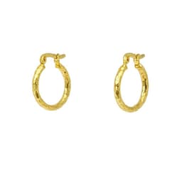 Aro Argolla Facetada Enchapada en Oro de 18k 14mm Dorado 14