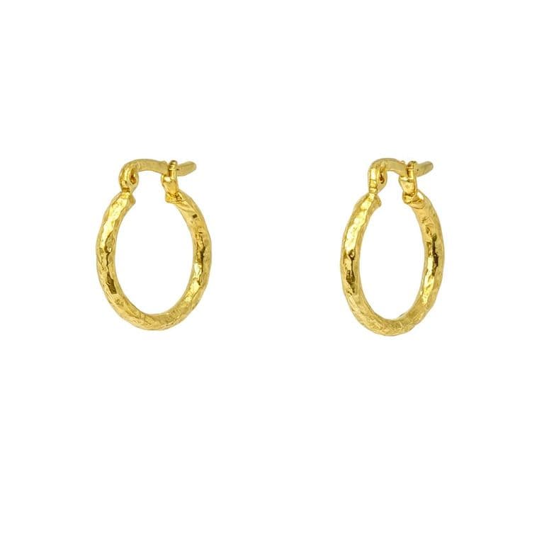 Aro Argolla Facetada Enchapada en Oro de 18k 14mm Dorado 14