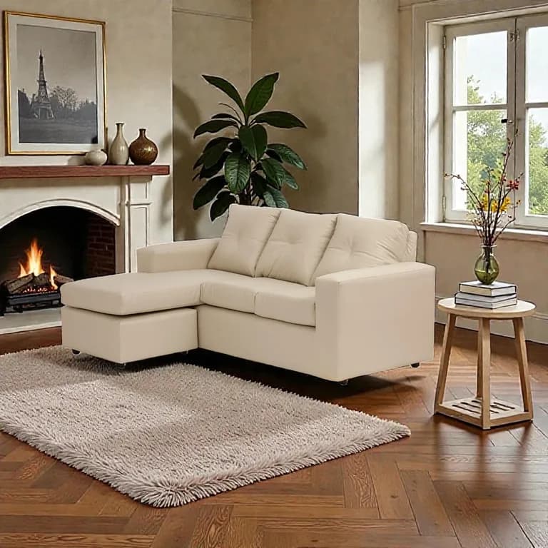 Seccional Emanuel Cuero Sintetico Pu Beige