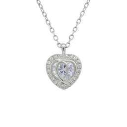 Collar Corazon Plata 925 Plateado 45