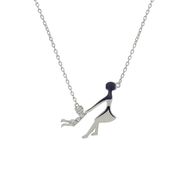 Collar Mama e Hija Plata 925 Plateado 45
