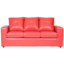 Sofa Emanuel 3 Cuerpos - Cuero Sintetico Pu / Rojo