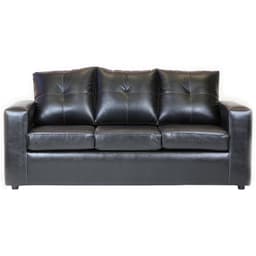 Sofa Emanuel 3 Cuerpos - Cuero Sintetico Pu / Negro