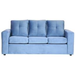 Sofa Emanuel 3 Cuerpos - Tela Felpa / Azul petroleo