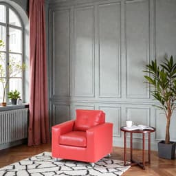 Sofa Asiria 1 Cuerpo - Cuero Sintetico Pu / Rojo