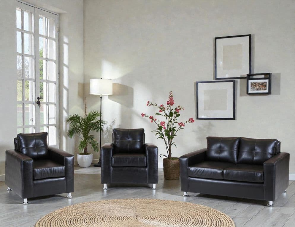 Living Asiria 211  - Cuero Sintetico Pu / Negro