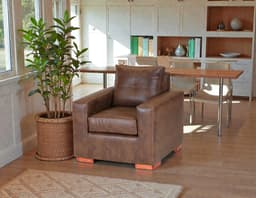 Sofa Israel 1 Cuerpo - Cuero Sintetico Pu / Caramelo