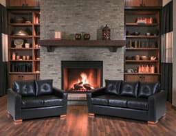 Sofa Israel 32  - Cuero Sintetico Pu / Negro