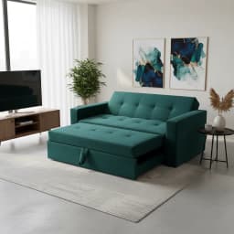 SOFA CAMA NOVUS TRES POSICIONES VERDE FELPA