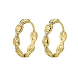 Aro Argolla Eslabones Circones Enchapada en Oro de 18k 40mm Dorado 40