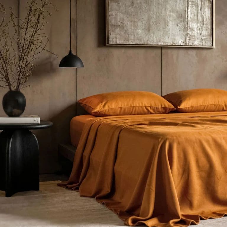 Sabanas Washed Tencel - Naranjo SUPER KING