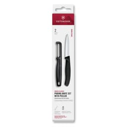 Cuchillos mondadores Swiss Classic con pelador I 2 piezas negro