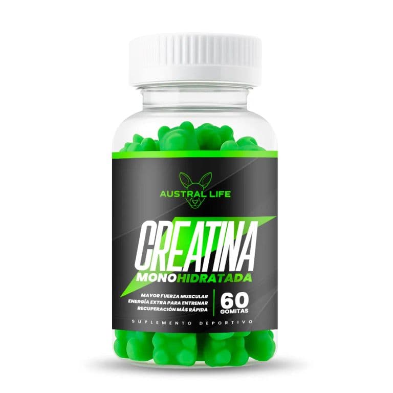 Creatina Monohidratada 5000mg  Sabor Manzana  60 Gummies-Austral Life