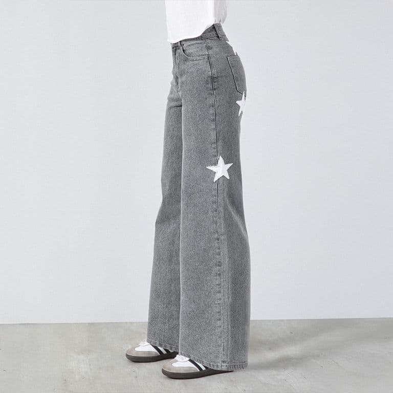 Pantalon Multi Estrellas Gris Mujer Gris 32