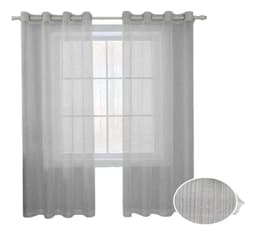Cortina Visillo 1 Pano Cortina 8 Anillos Deco 140x230cm - Gris