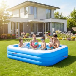 Piscina Inflable Rectangular 210x140x60 CM Color Azul