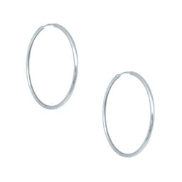 Aros Argollas Tubo Rodinados 36mm Plata 925 Plateado 36