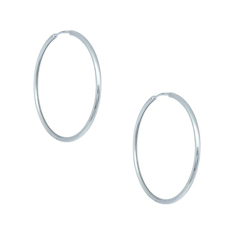 Aros Argollas Tubo Rodinados 44mm Plata 925 Plateado 44