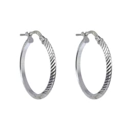 Aros Argollas Facetadas Rodinados 25mm Plata 925 Plateado 25