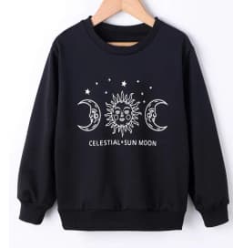 Pullover Negro Celestial Sun Moon Negro 7