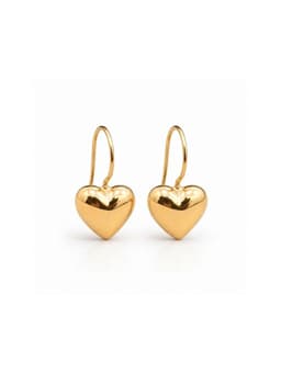 Aros Gancho Corazon 7mm No2 Oro 18K Colgantes 1.30gr Mujer Elegantes Regalo