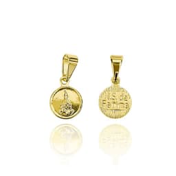 Colgante Medalla Virgen De Fatima 9mm Enchapado Oro 18K Dorado TALLA UNICA