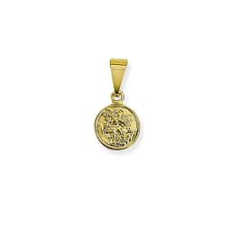 Colgante Medalla San Miguel Arcangel Mini 9mm Enchapado Oro 18K Dorado TALLA UNICA