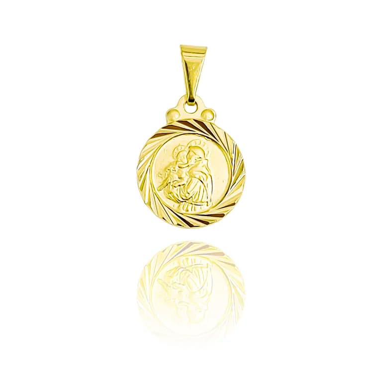 Colgante Medalla San Antonio Borde 13mm Enchapado Oro 18K Dorado TALLA UNICA