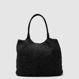 Cartera Tote Raffia Black Negro TALLA UNICA