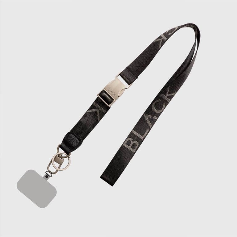 Lanyard Logo Silver Negro TALLA UNICA