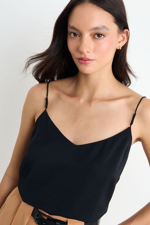 Blusa Lisa Mujer Negro Negro S